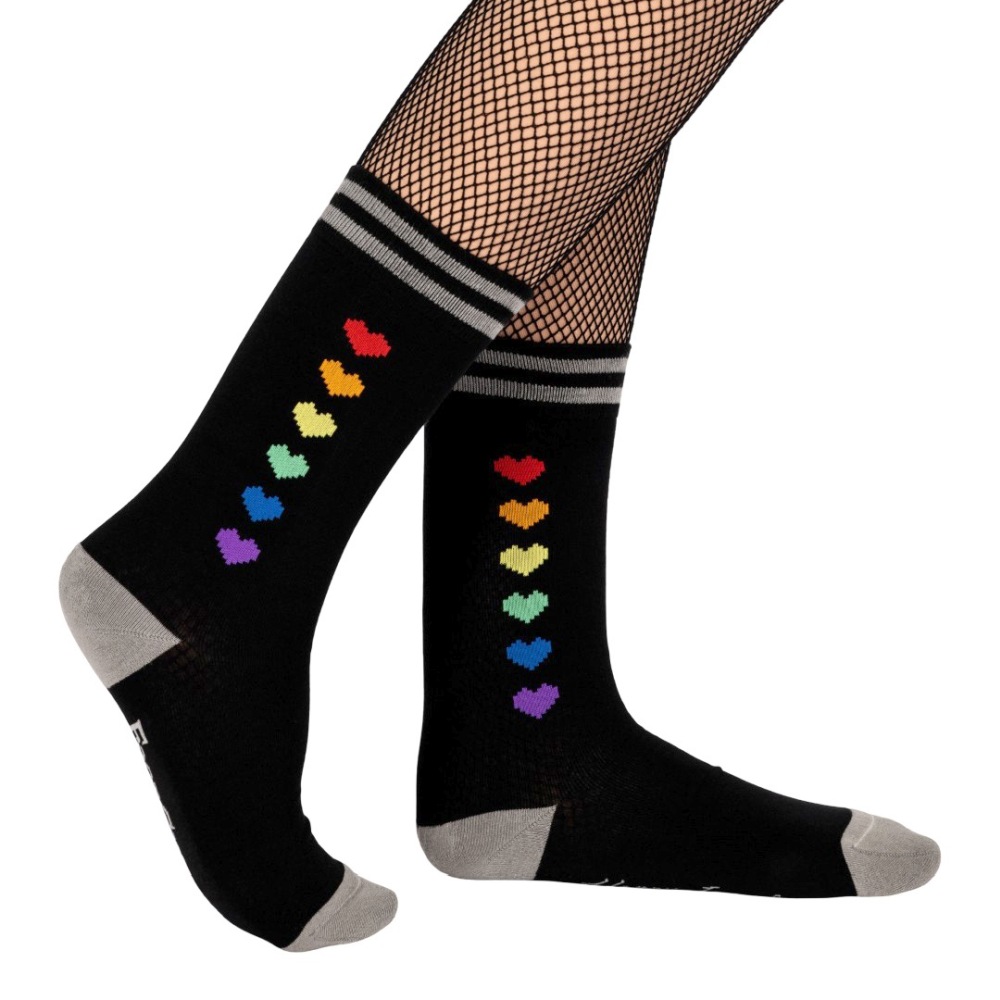 Footclothes - Pride Pixel Hearts Socken - Schwarz